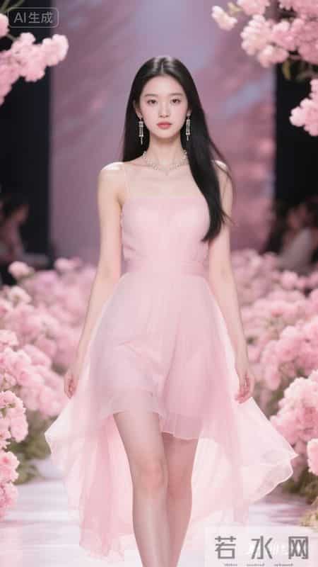 浅粉吊带纱裙轻盈温柔，简约又显甜美