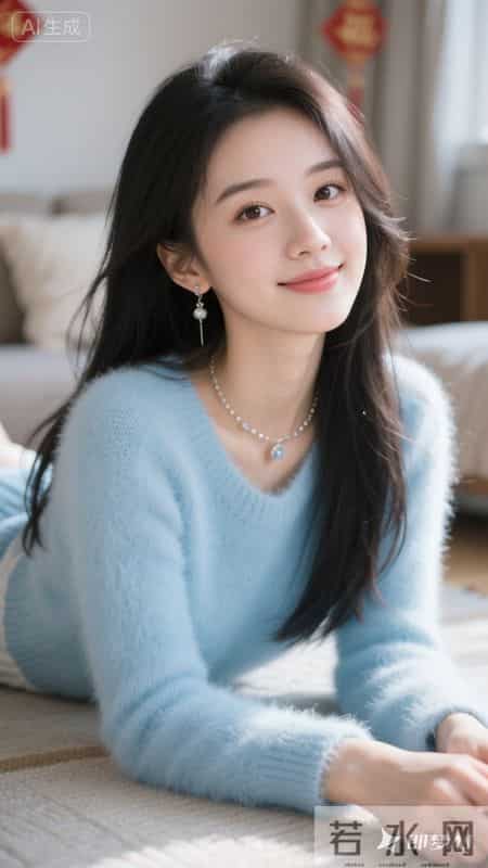 浅蓝软糯毛衣，居家松弛感拉满，温柔又治愈