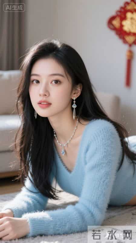 浅蓝软糯毛衣，居家松弛感拉满，温柔又治愈