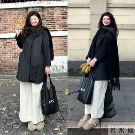 圆脸微胖，这位博主好会穿，堪称冬季微胖穿搭范本~