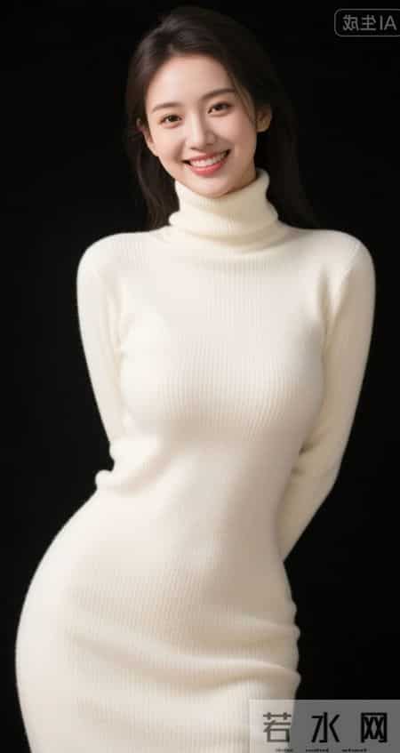 针织高领连衣裙的风采