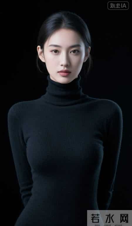 针织高领连衣裙的风采