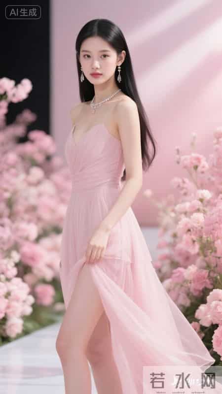 浅粉吊带纱裙轻盈温柔，简约又显甜美