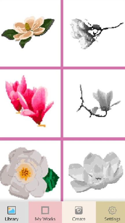 玉兰花像素艺术